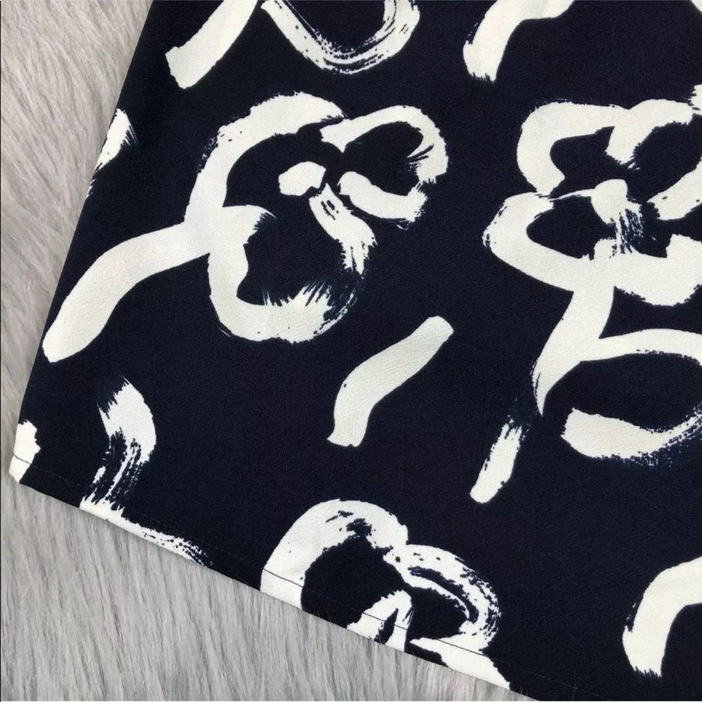 J Crew Sleeveless Top Brushstroke Floral Navy 16